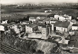 66. CPSM. CORNELLA DEL VERCOL. En Avion Au Dessus De ...  Le Chateau.  La Ville.  1960. - Salses
