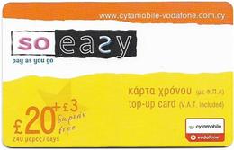 Cyprus - Cytagsm - So Easy, 20+3£ GSM Refill (1 Barcode), Sample - Cyprus