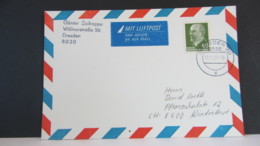 DDR WU: Lp-Ausl-Karte Mit 60 Pf Ulbricht Vom DDR-Letzttag Vom 2.10.90 In Die Schweiz Knr: 1080 Ua. - Airmail