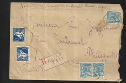 Algérie Lettre  Recommandée  Du 13 02 1930 De Alger  Vers Philippeville  Cachet D' Arrivée - Covers & Documents