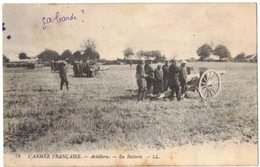 MILITARIA GUERRE GUERRE 14/18 L'Armée Française - Artillerie En Batterie Canon Circulé VANNES PARIS Cachet Bleu - Guerra 1914-18