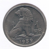 LEOPOLD III * 1 Frank 1939 Frans/vlaams * Nr 7662 - 1 Franc