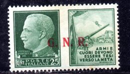 RSI180 - GNR 1944 ,  Propaganda Di Guerra 25 Centesimi Soprastampato  **  MNH - Oorlogspropaganda