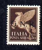 RSI174 - GNR 1944 ,  Posta Aerea 50 Centesimi Soprastampato  **  MNH. - Posta Aerea