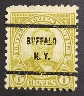 1923, Ulysses S.Grant, Buffalo New York, Preoblitere, Precancel, Vorausentwertung,United States Of America, USA - Voorafgestempeld