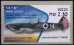 Israel 2019 Supermarine Spitfire IX ATM 0220 (Beer Sheva) - Viñetas De Franqueo (Frama)