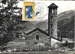 Andorre CACHET 1er Jour 04   2000   Sur Une Carte Cachet Postal 1960 - Lettres & Documents