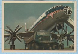 RUSSIA Post Card USSR Soviet Union Civil Aviation Soviet Airlines AEROFLOT Turboprop Aircraft TU-114. 1960s - 1946-....: Era Moderna