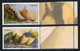 POLYNESIE 2013 N° 1042/1043 ** Neufs  MNH Superbes Transports Pirogues Mer Bateaux Boats Peintures Paintings - Neufs