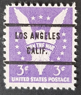 1942, Win The War, Los Angeles California, Preoblitere, Precancel,United States Of America, USA - Voorafgestempeld