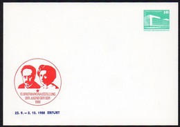 DDR 1988 Privatganzsache  "Briefmarkenausstellung Der Jugend,Erfurt" - Privatpostkarten - Ungebraucht