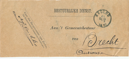 752/28 - Bande IMPRIMEE En FRANCHISE - De Gemeente Sekretaris Van EECLOO 1890 Vers BRECHT - Franchise