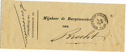 759/28 - Bande IMPRIMEE En FRANCHISE - De Burgemeester Van BORGERHOUT 1890 Vers BRECHT - Zonder Portkosten