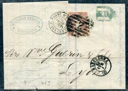 ESPAGNE - N° 113 / LETTRE DE BARCELONA LE 2/5/1871 POUR LYON - TB - Covers & Documents