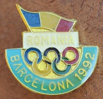 ATTENTION C'EST UNE BROCHE - SPINDEL - BROOCH -  JEUX OLYMPIQUES BARCELONA 92 - ROMANIA OLYMPIC TEAM - ROUMANIE - Olympische Spiele