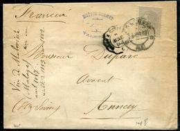 ESPAGNE - N° 187 / LETTRE DE VALENCIA  5/4/1887 POUR ANNECY - B - Briefe U. Dokumente