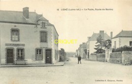 44 Ligné, La Poste Route De Nantes, Magasin Rabu..., Belle Carte Pas Courante - Ligné