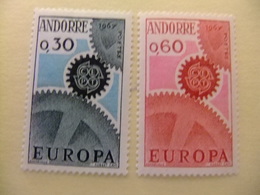 ANDORRA FRANCESA 1967 EUROPA CEPT TURISMO YVERT 179 /80 ** MNH - 1967