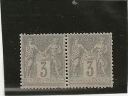 TYPE SAGE N° 87 NEUF PAIRE SANS CHARNIERE  -TTB - ANNEE 1880 - 1876-1898 Sage (Type II)