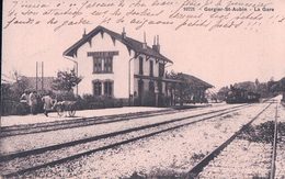 Gorgier St Aubin, Chemin De Fer, La Gare Et Train à Vapeur (18.9.1912) - Saint-Aubin/Sauges