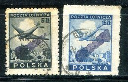 POLOGNE - Poste Aérienne Y&T 10 Et 12 Surchargés GROSZY - Used Stamps