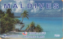 Maldives - GPT, Coconut Palms, Maldives, Beaches, 68MLDA, 2000, Used - Maldivas