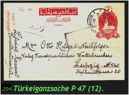 TURKEY ,EARLY OTTOMAN SPECIALIZED FOR SPECIALIST, SEE...Ganzsache Mi. Nr. P 47 Nach Leipzig - Brieven En Documenten