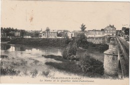 CHALONS SUR MARNE  51 MARNE  CPA  LA MARNE ET LE QUARTIER ST PUDENTIENNE - Châlons-sur-Marne