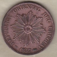 Uruguay 20 Centesimos 1857 D Lyon, En Cuivre , KM# 9. SUP / XF - Uruguay