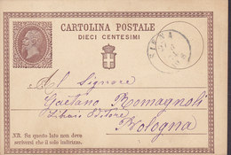 Italy Postal Stationery Ganzsache Entier 10 Cmi Victor Emanuel II. SIENA 1874 BOLOGNA (2 Scans) - Ganzsachen