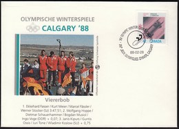 Canada 1988 / Olympic Games Calgary / Bobsleigh 4 / Winner Fasser, Meier, Fassler, Stocker- Switzerland - Winter 1988: Calgary