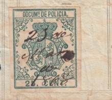 POL-84 CUBA SPAIN ESPAÑA (LG1617) REVENUE 25c POLICE POLICIA. CEDULA DE VECINDAD. - Impuestos