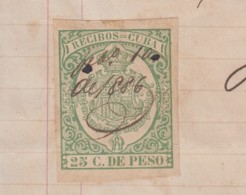 REC-124 CUBA SPAIN ESPAÑA (LG1632) RECIBOS REVENUE 1866. TREN FUNERARIO. MORTUORY INVOICE 1875. - Impuestos