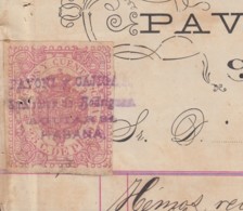 REC-134 CUBA SPAIN ESPAÑA (LG1642) RECIBOS REVENUE 1884. SASTRERIA PAVONI COSTUMES HARDWARE INVOICE. - Strafport