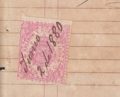 REC-136 CUBA SPAIN ESPAÑA (LG1644) RECIBOS REVENUE 1880. EL VAPOR AGENCIA MUDANZAS INVOICE. - Timbres-taxe