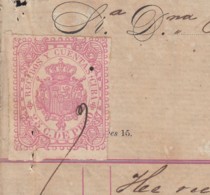 REC-137 CUBA SPAIN ESPAÑA (LG1645) RECIBOS REVENUE 1885. CARRUAJES DE SARRAUTE CARRIAGE INVOICE. - Impuestos