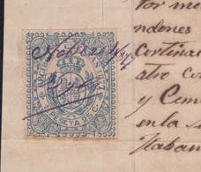 REC-140 CUBA SPAIN ESPAÑA (LG1648) RECIBOS REVENUE 1877. TREN FUNERARIO. MORTUORY INVOICE. 1885. - Segnatasse