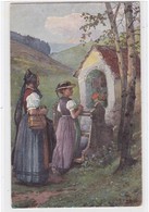 Fr. Reiss, Schwarzwalder Leben. Trachtenfrauen, Bildstock - Kaulbach, Hermann