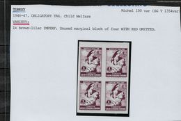 Turkey 1945,Imperf Proof Block Error Red Star Omitted,Missing Red,Sc # RA81,VF MNH** - Ungebraucht