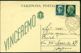 V9145 ITALIA RSI 1944 Cartolina Postale 15 C. Vinceremo, Fil. C97, Interitalia 94, Con Affrancatura Aggiuntiva, - Stamped Stationery