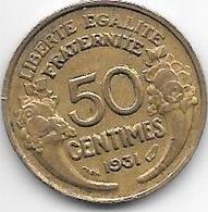 France 50 Centimes  1931  Km  894.1   Xf+ - 50 Centimes