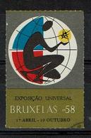 Cinderella , Vignette , Brussels . Bruxelles , Bruxelas , 1958 , 58 , Portuguese Edition , Obliterated - 1958 – Brüssel (Belgien)