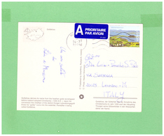 ISLAND 1999 AIR MAIL POSTCARD WITH 1 STAMP TO ITALY - Covers & Documents