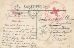 Cachet UNION DES FEMMES DE FRANCE GRANVILLE " Manche - Croix-Rouge Sur CP Franchise > La Creuse - Octobre 1914 - Red Cross