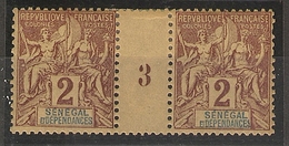 Sénégal _  (1893) 2c Millésimes N°9 - Other & Unclassified