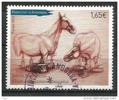 Oeuvre De Javier Balmaseda (chevaux) , Oblitéré, 1 ère Qualité, Oblitération Ronde, Année 2014 (haute Faciale) - Used Stamps