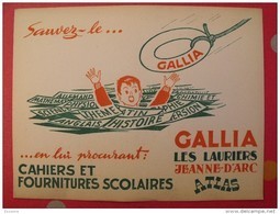 Buvard Gallia, Les Lauriers, Jeanne D'arc, Atlas. Cahiers Et Fournitures Scolaires. Vers 1950. Illustration - G