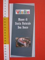 Z.06 FOSSILI DEPLIANT MUSEO PALEO - ITALIA TORINO MUSEO STORIA NATURALE DON BOSCO VALSALICE PIEGHEVOLE - Fossilien