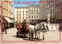 Autriche - SALZBOURG - Le Vieux Marché Et La Fontaine Saint-Florian - Calèche - Attelage De Cheval - Salzburg Stadt
