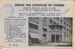 Union Des Aveugles De Guerre 1960 - 10NF - Unused Stamps
